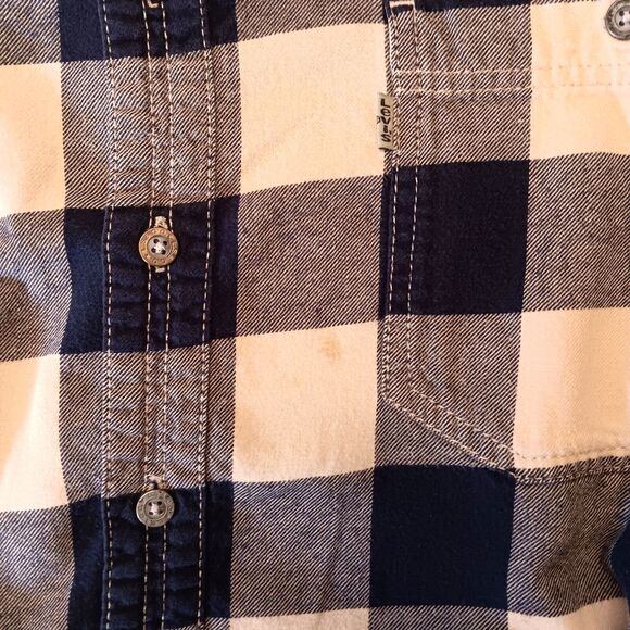 Levis Shirt Men XL Blue Beige Plaid Flannel Long Sleeve Western Rodeo Cowboy - Picture 8 of 9